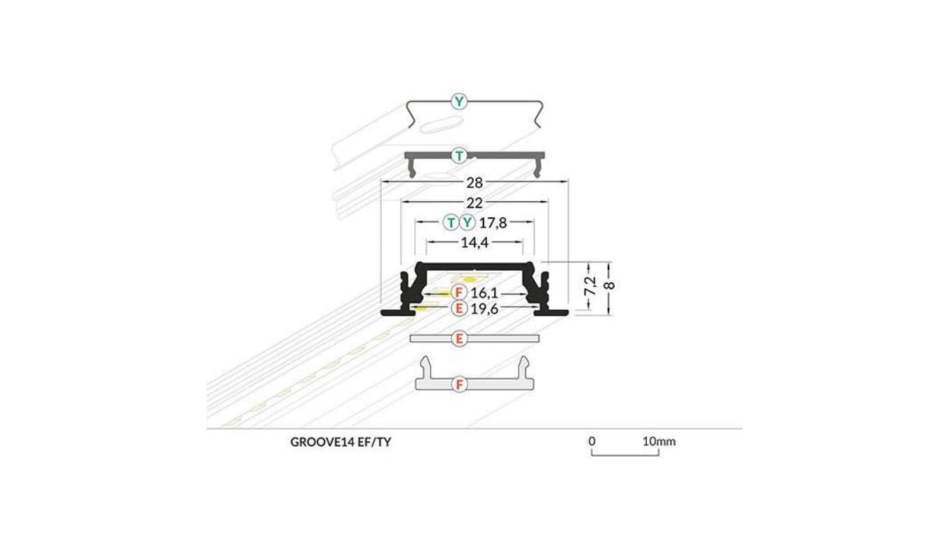 

Profil Groove14 1m anodowany wpuszczany