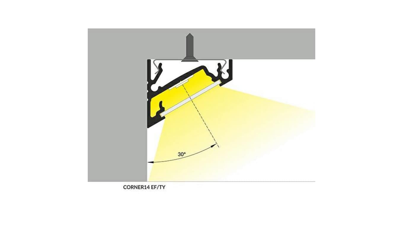

Profil Corner14 2m czarny led kątowy narożna