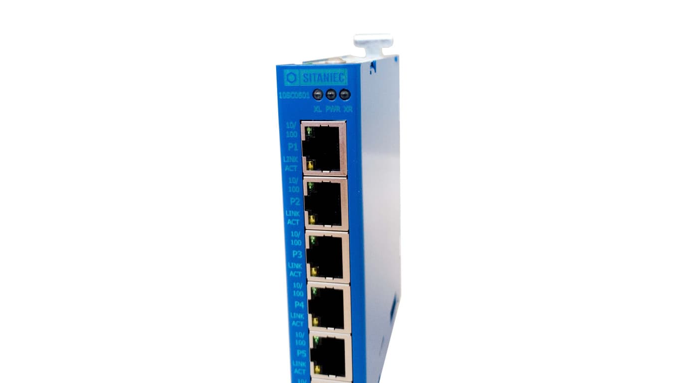 

Przemysłowy Switch Ethernetowy 6xRJ45 10/100 Mb/s 24V DC 10SC0601