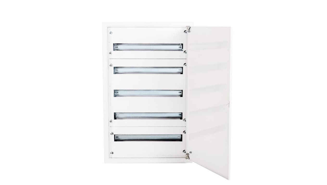 

Rozdzielnica modułowa 5x24 natynkowa IP40 zamek RAL9003 reg ramka z drzwiami A-RZ52