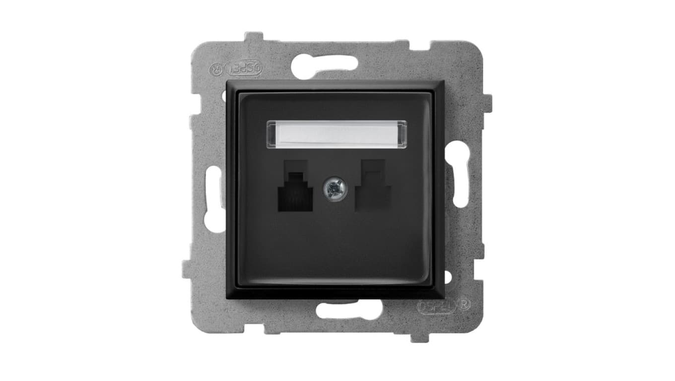 

ARIA Gniazdo telefoniczne pojedyncze czarny metalik GPT-1U/m/33