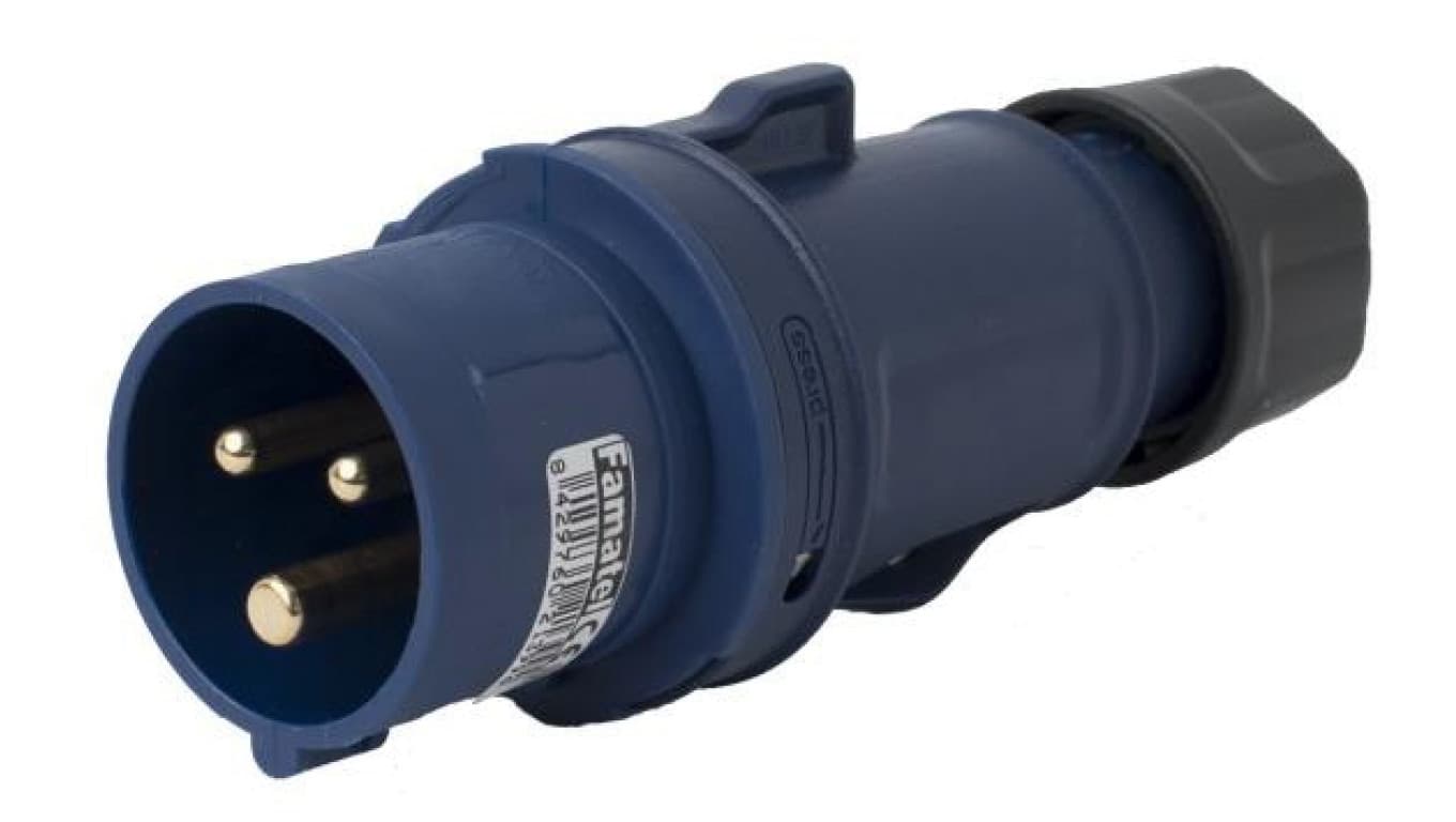 

Wtyczka przenośna 16A 3P 230V niebieska IP44 SpeedPRO 13200