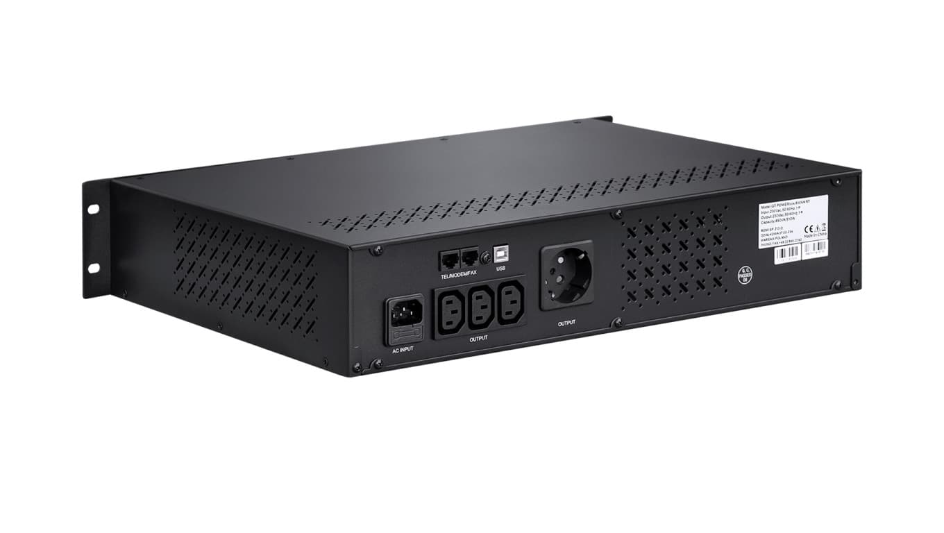 

Zasilacz awaryjny UPS GT POWERbox Rack 850VA/510W 3x IEC C13 1x Schucko 19 USB GTPOWERbox08500RTUSB