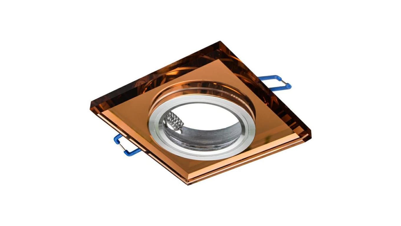 

Oprawa szklana GLASSO-K-A kwadrat amber 90x8 halogenowa wpuszczana premiumled