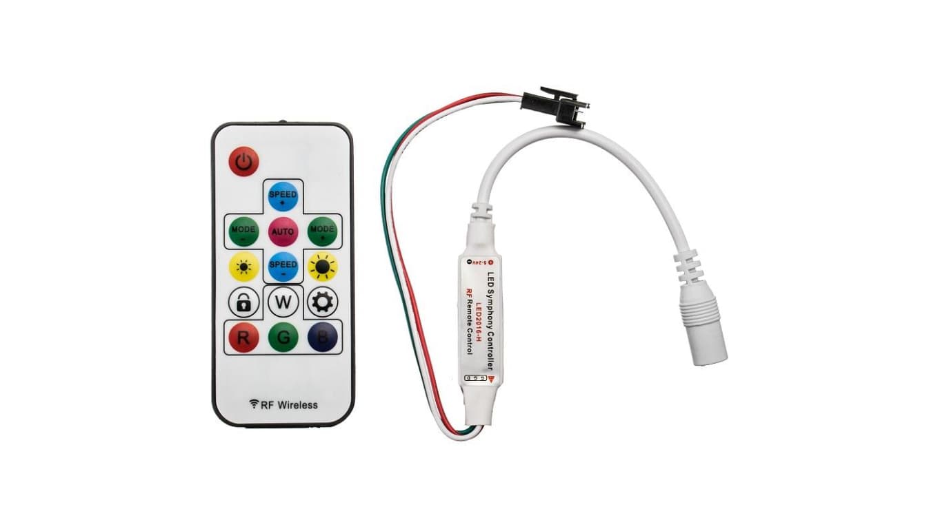 

Kontroler sterownik RGB RF IC WS2811 14 przycisków 72W do1024 pikseli Digital Radiowy