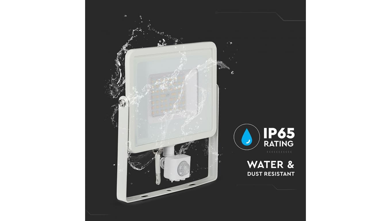 

Projektor LED 50W 4000lm 6400K Dioda SAMSUNG z czujnikiem ruchu PIR Biały IP65 468