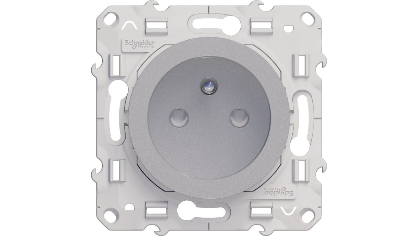 

Odace Gniazdo pojedyncze z/u z przesłonami aluminium S53D059