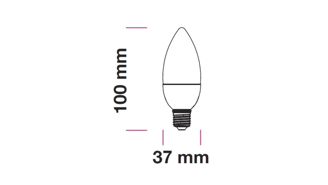 

Żarówka LED VT-226 SAMSUNG CHIP 5.5W E14 C37 4000K 470lm A+ 200st. 172