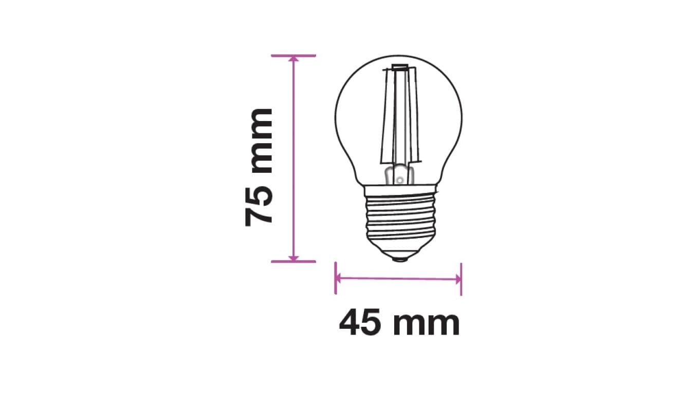 

Żarówka Dekoracyjna LED FILAMENT VT-2132-P 2W E27 G45 RÓŻOWY 60lm A+ 300st. 7410