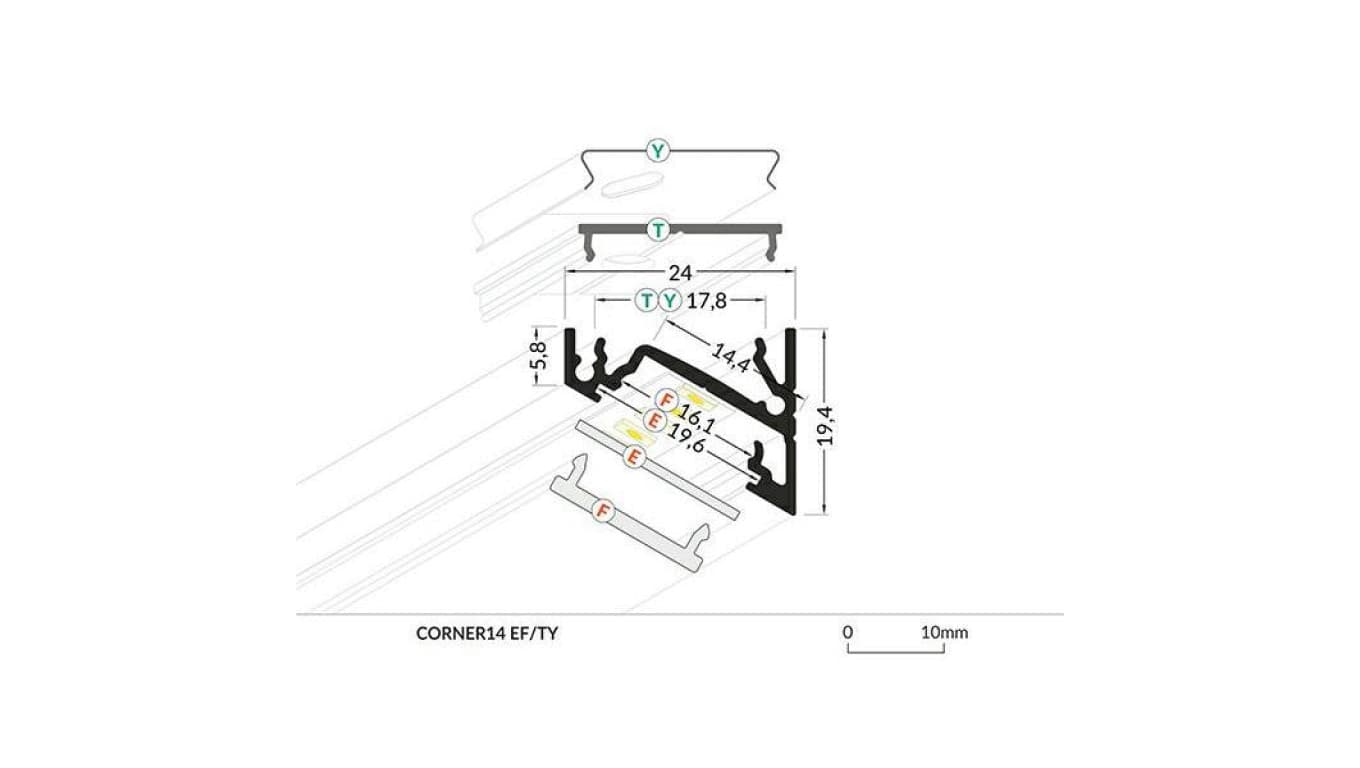 

Profil Corner14 1m anodowany srebrny