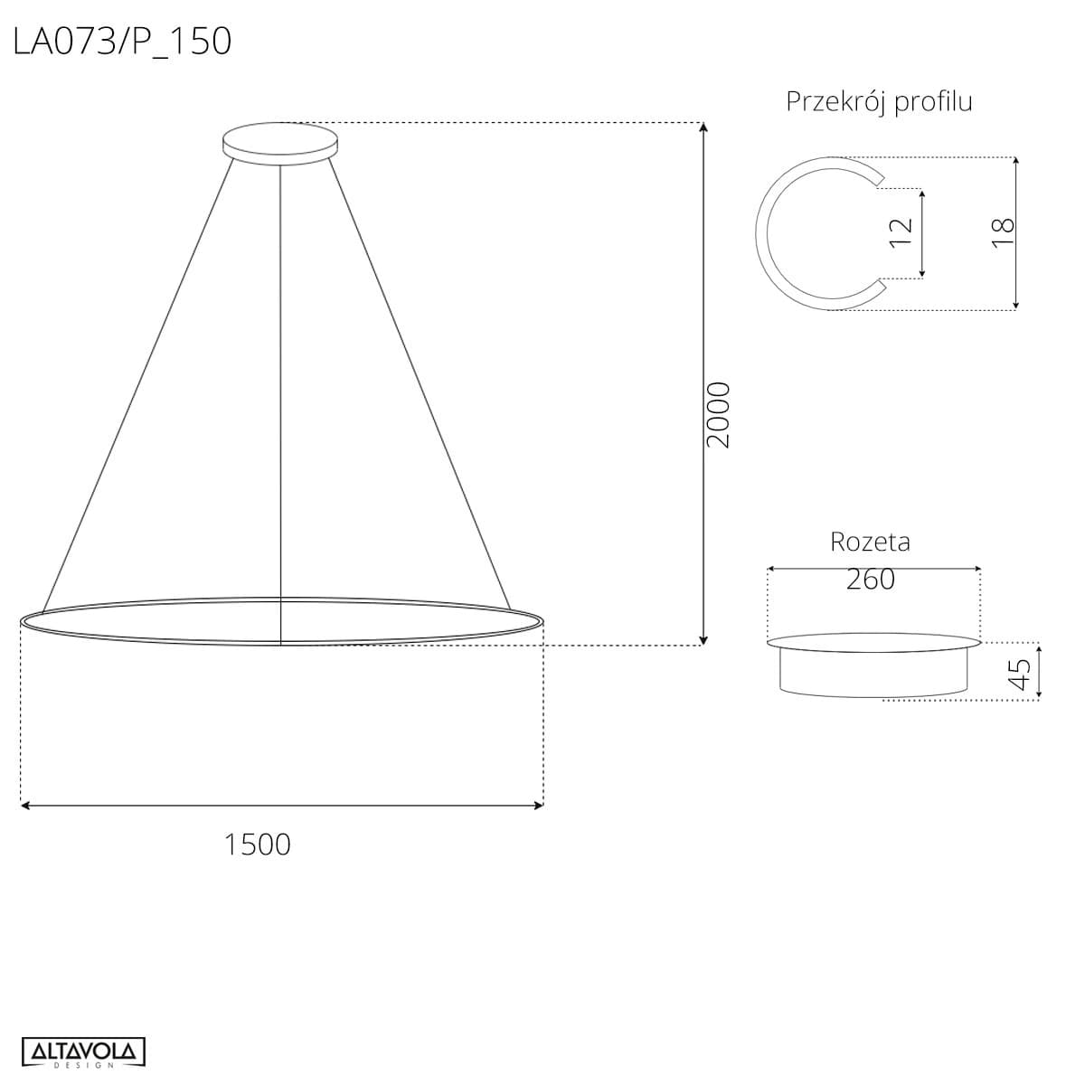 

Lampa wisząca Ledowe Okręgi No.1 Φ150 cm in 3k czarna ściemnialna Altavola Design (Barwa światła delikatnie ciepła, Kierunek padania światła do wewnątrz, Kolor Czarny, Możliwość ściemniania tak)