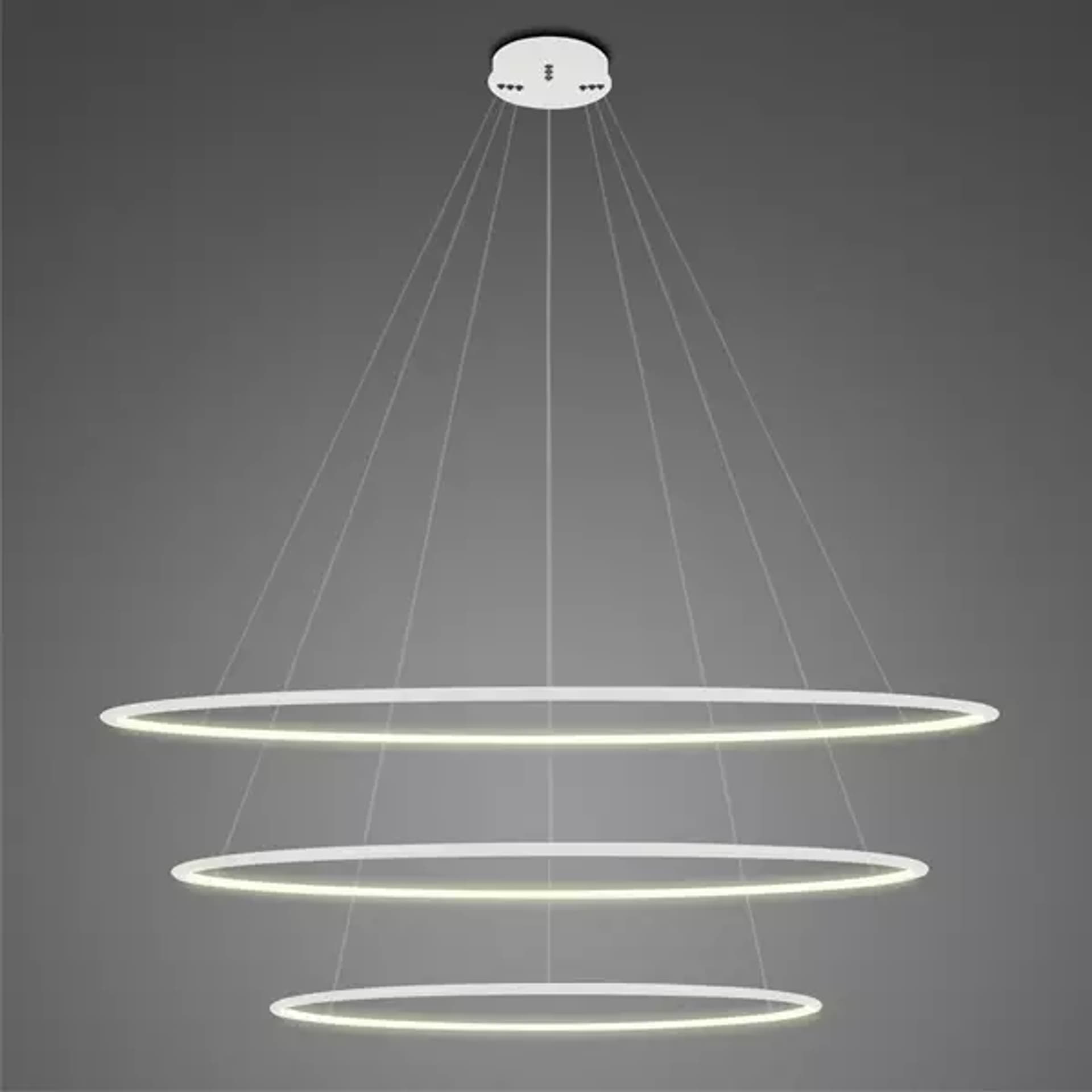 

Lampa wisząca Ledowe Okręgi No.3 Φ120 cm in 3k biała Altavola Design (Barwa światła delikatnie ciepła, Kierunek padania światła do wewnątrz, Kolor Biały, Możliwość ściemniania nie)