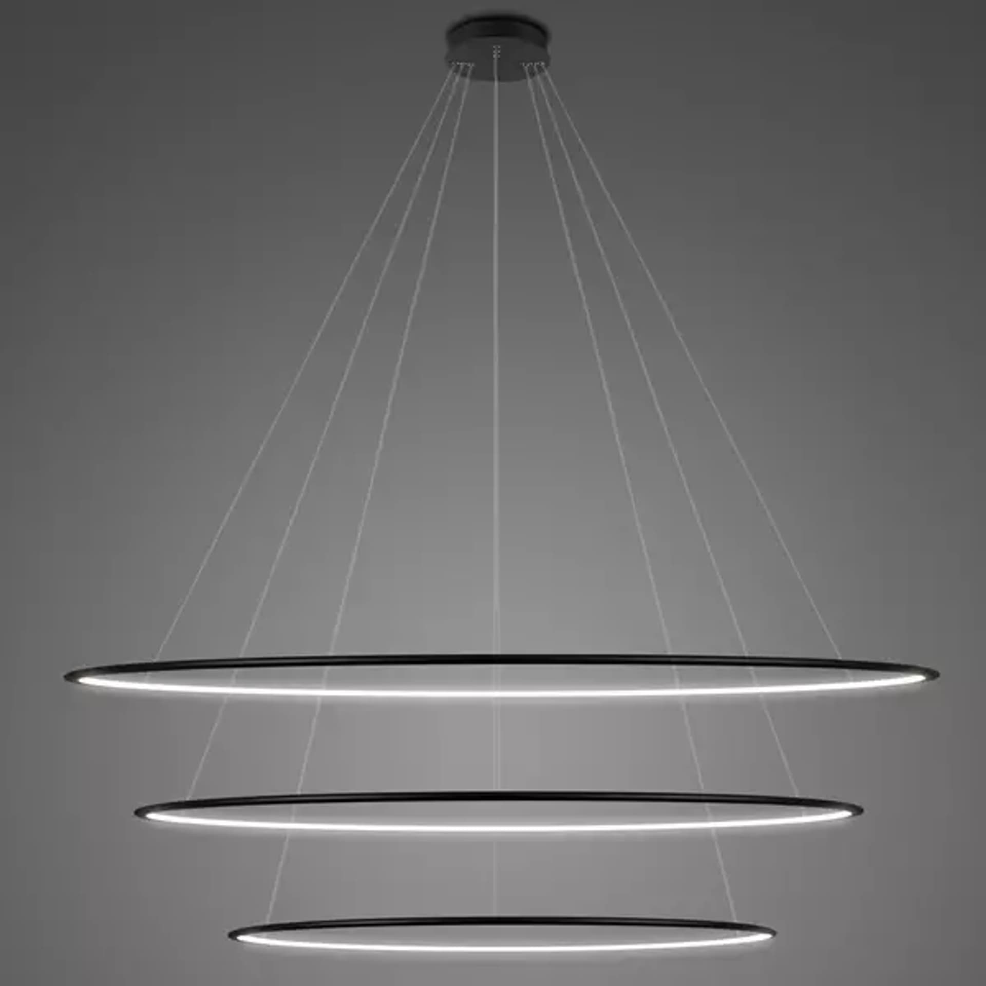 

Lampa wisząca Ledowe Okręgi No.3 Φ180 cm in 4k czarna Altavola Design (Barwa światła barwa dzienna, Kierunek padania światła do wewnątrz, Kolor Czarny, Możliwość ściemniania nie)