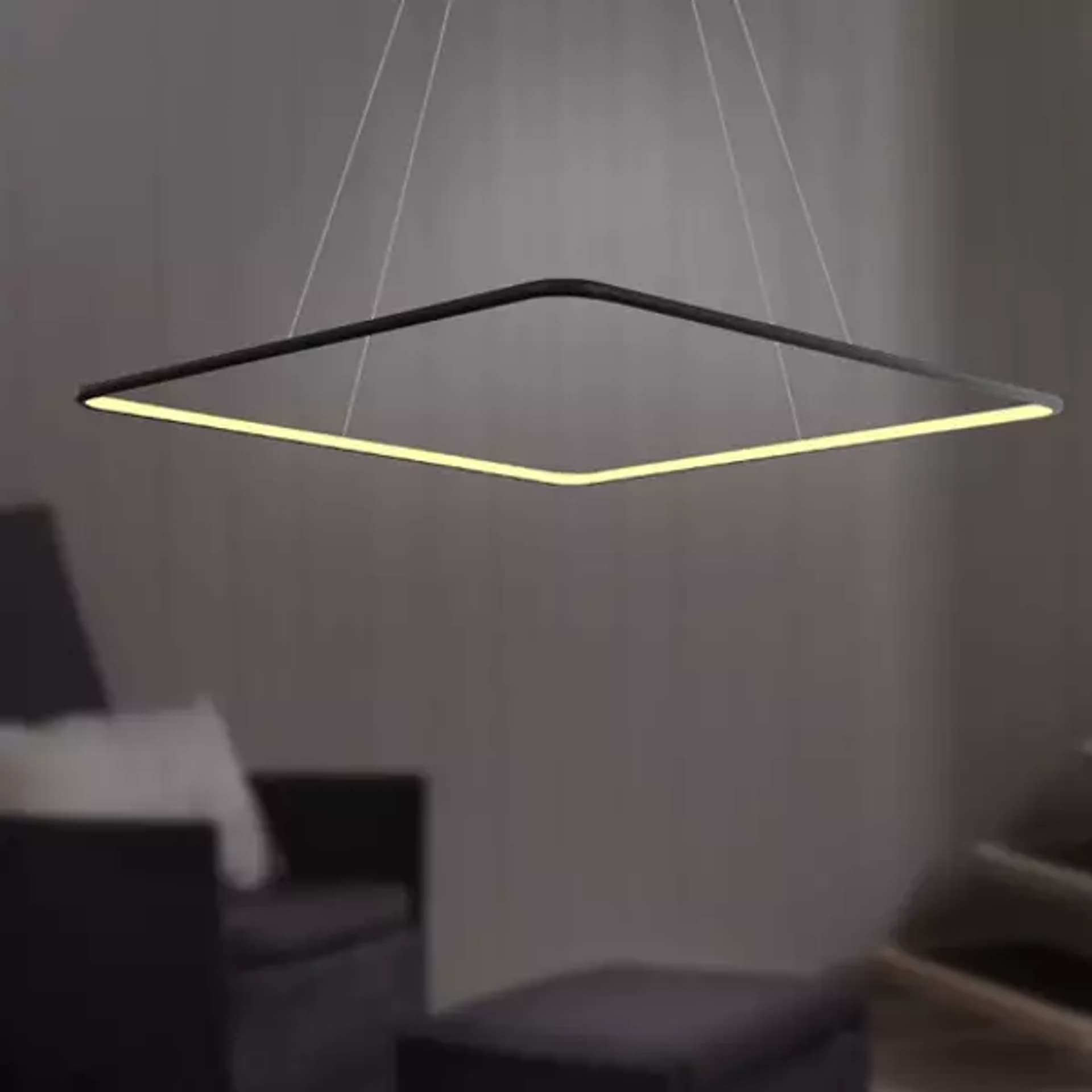 

Lampa wisząca Ledowe Kwadraty No.1 80cm in 4k czarna ściemnialna Altavola Design (Barwa światła barwa dzienna, Kierunek padania światła do wewnątrz, Kolor Czarny, Możliwość ściemniania tak)