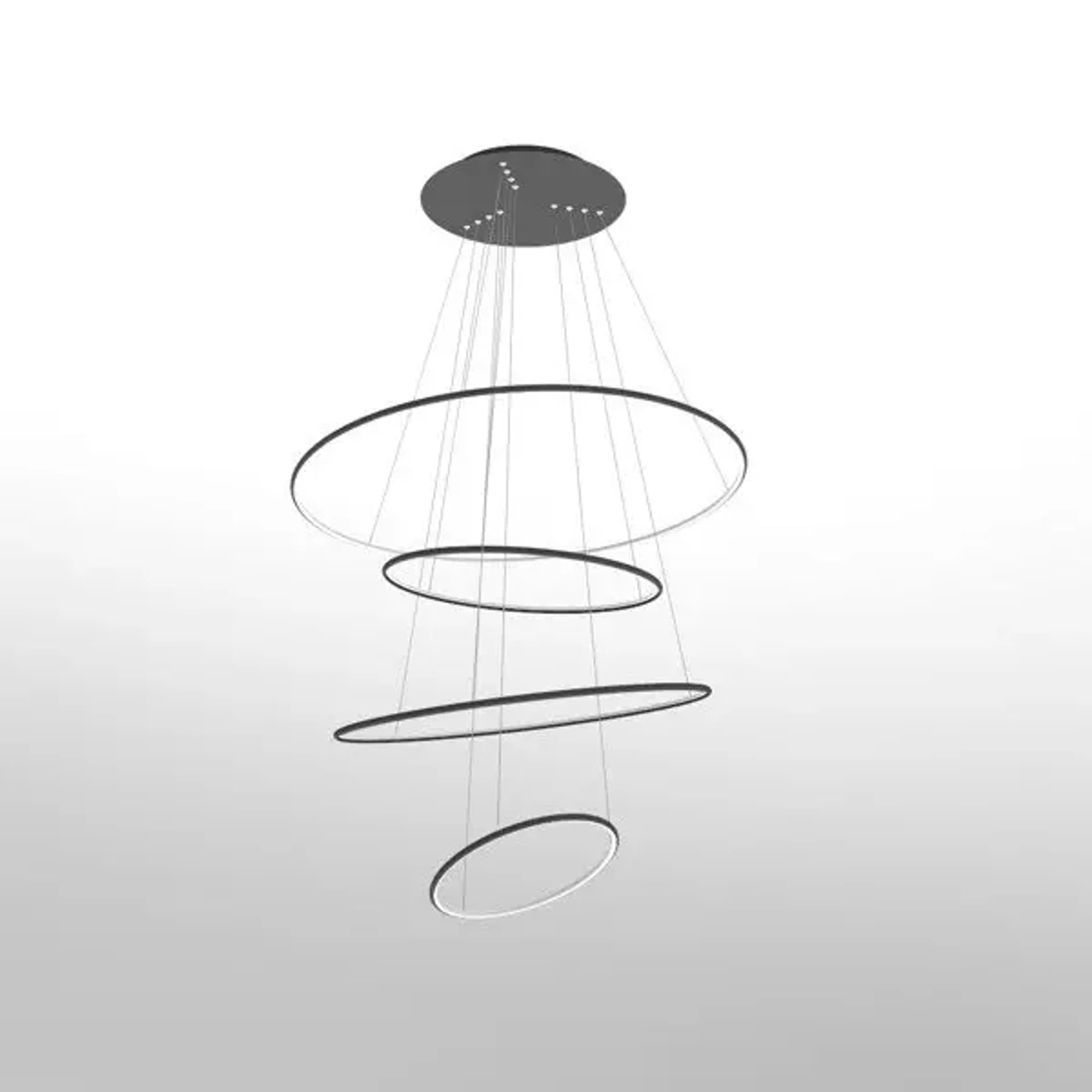 

Lampa wisząca Ledowe okręgi No.4 Φ100 cm czarna 4k Altavola Design (Barwa światła barwa dzienna, Kierunek padania światła do wewnątrz, Kolor Czarny, Możliwość ściemniania nie)