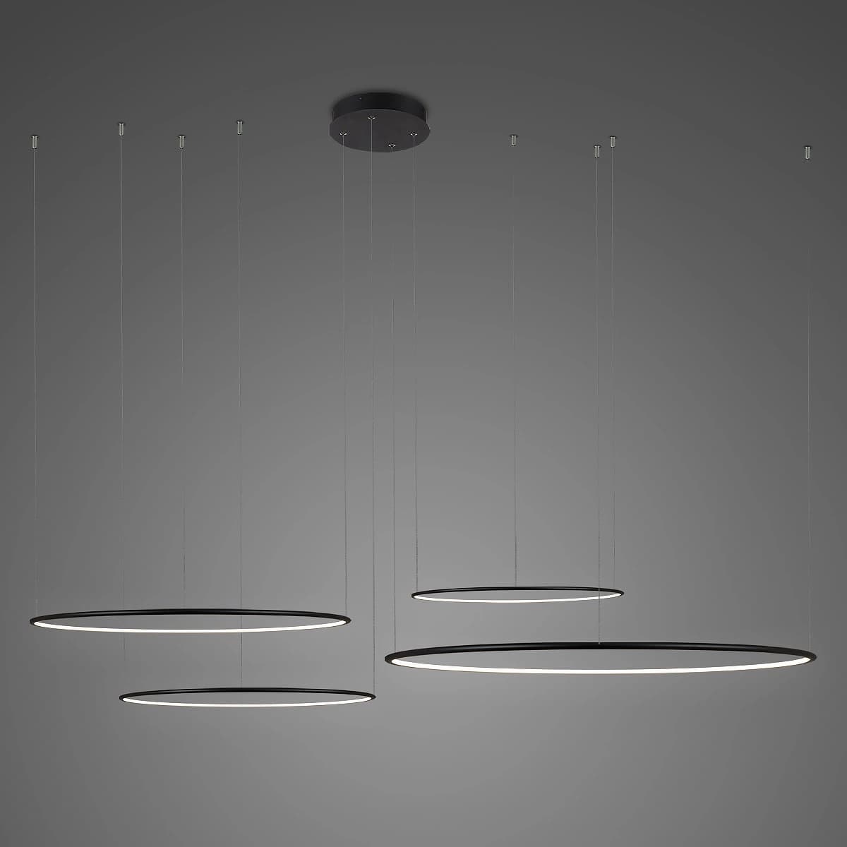 

Lampa wisząca Ledowe Okręgi No.4 Φ100 cm in 4k czarna ściemnialna Altavola Design (Barwa światła barwa dzienna, Kolor Czarny, Możliwość ściemniania tak)