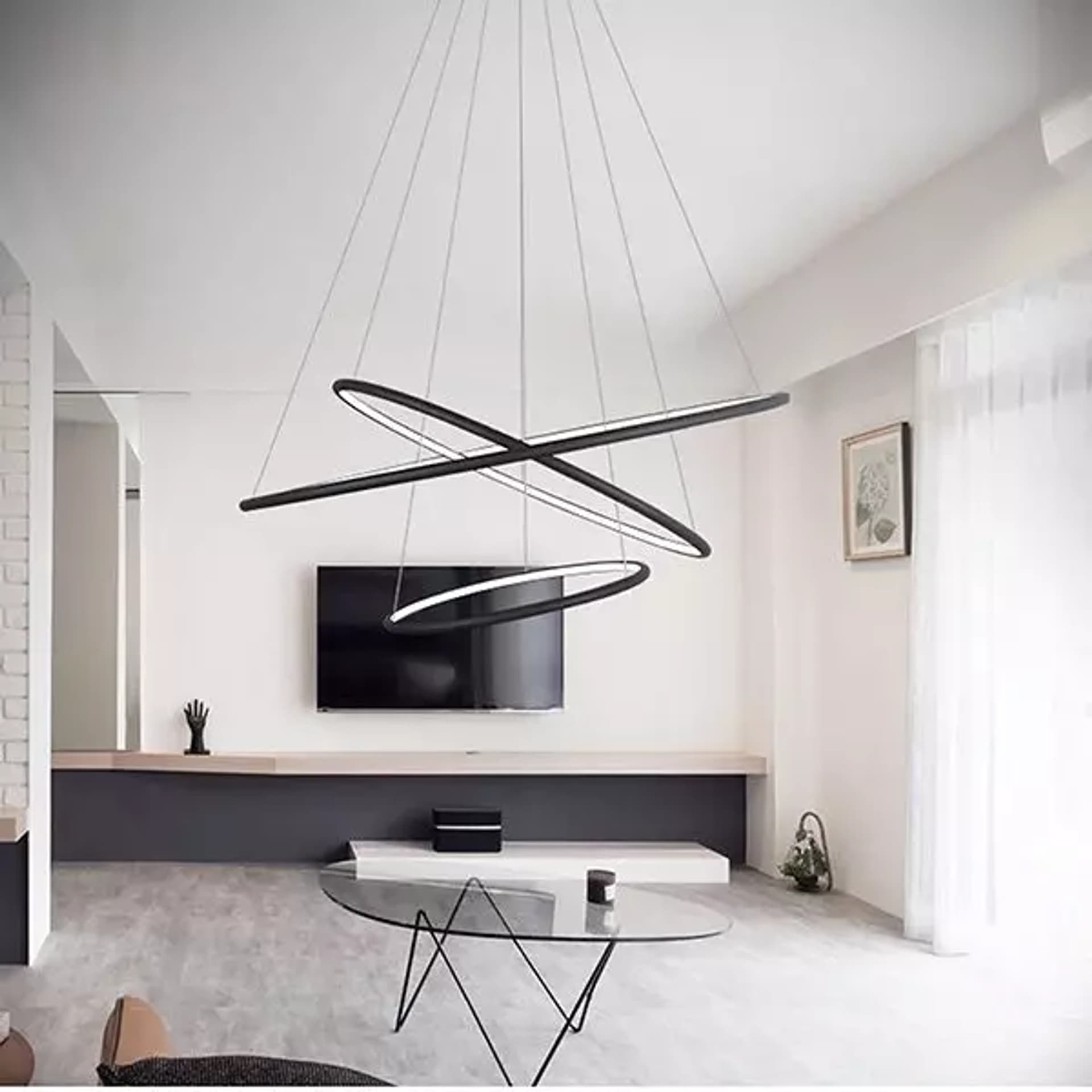 

Lampa wisząca Ledowe Okręgi No.3 Φ100 cm in 3k czarna ściemnialna Altavola Design (Barwa światła delikatnie ciepła, Kierunek padania światła do wewnątrz, Kolor Czarny, Możliwość ściemniania tak)