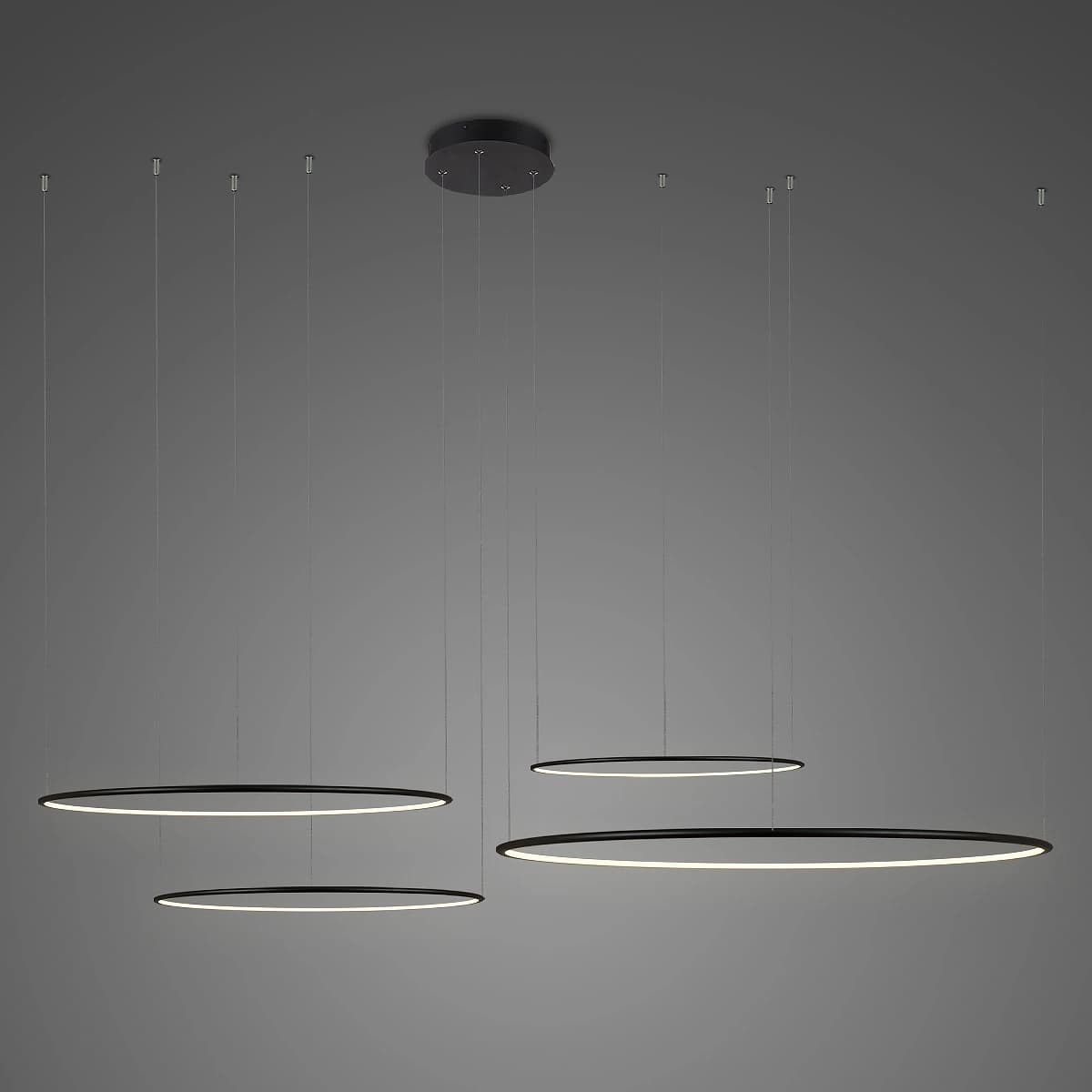 

Lampa wisząca Ledowe Okręgi No.4 Φ100 cm in 3k czarna ściemnialna Altavola Design (Barwa światła delikatnie ciepła, Kolor Czarny, Możliwość ściemniania tak)