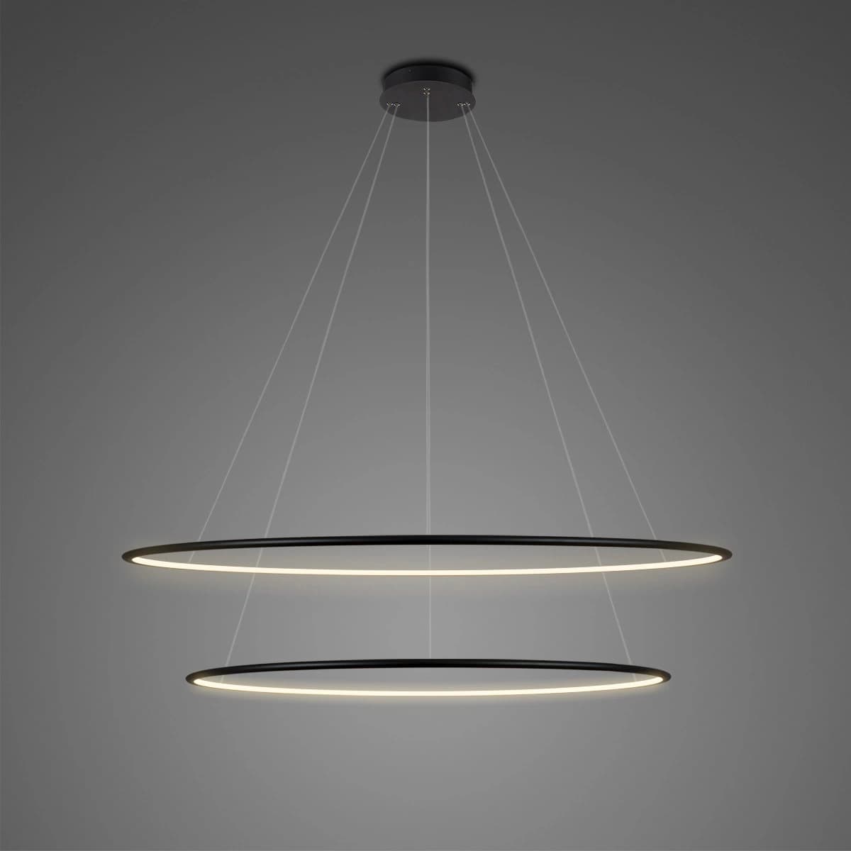 

Lampa wisząca Ledowe Okręgi No. 2 Φ100 cm in 3k czarna Altavola Design (Barwa światła delikatnie ciepła, Kierunek padania światła do wewnątrz, Kolor Czarny, Możliwość ściemniania nie)