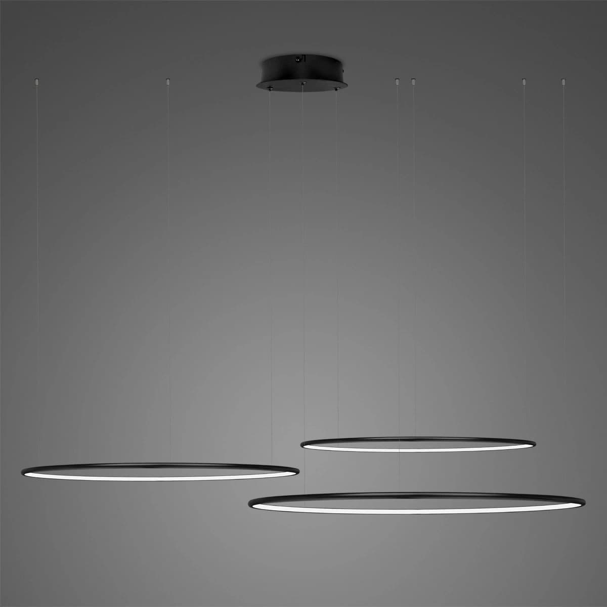 

Lampa wisząca Ledowe Okręgi No.3 Φ80 cm in 3k czarna ściemnialna Altavola Design (Barwa światła delikatnie ciepła, Kolor Czarny, Możliwość ściemniania tak)