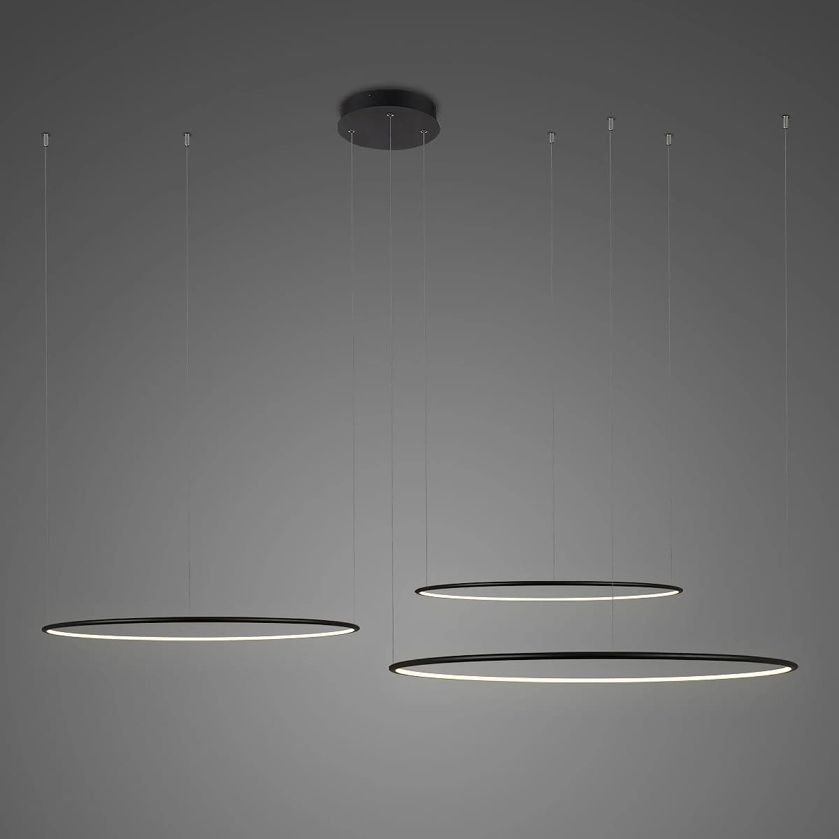 

Lampa wisząca Ledowe Okręgi No.3 Φ100 cm in 3k czarna ściemnialna Altavola Design (Barwa światła delikatnie ciepła, Kolor Czarny, Możliwość ściemniania tak)