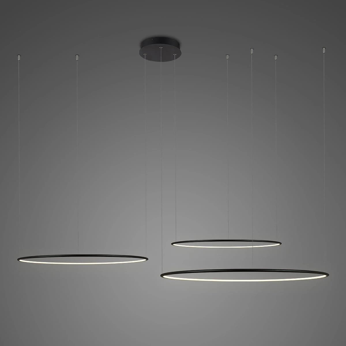 

Lampa wisząca Ledowe Okręgi No.3 Φ100 cm in 4k czarna Altavola Design (Barwa światła barwa dzienna, Kolor Czarny, Możliwość ściemniania nie)