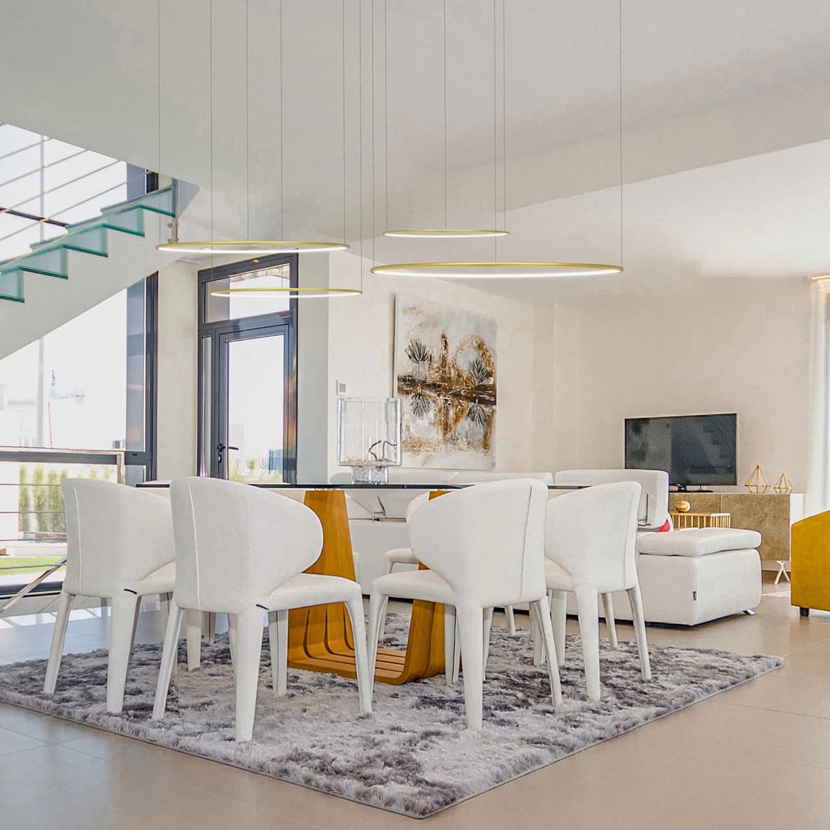 

Lampa wisząca Ledowe Okręgi No.4 Φ100 cm in 3k złota ściemnialna Altavola Design (Barwa światła delikatnie ciepła, Kolor Złoty, Możliwość ściemniania tak)