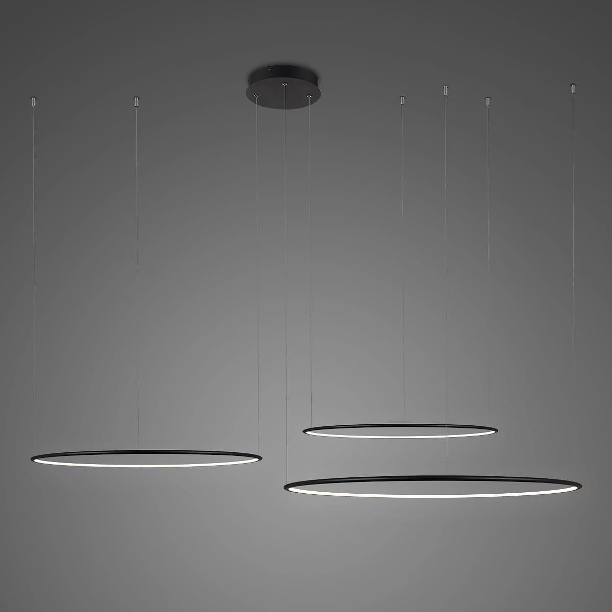 

Lampa wisząca Ledowe Okręgi No.3 Φ120 cm in 4k czarna Altavola Design (Barwa światła barwa dzienna, Kierunek padania światła do wewnątrz, Kolor Czarny, Możliwość ściemniania nie)