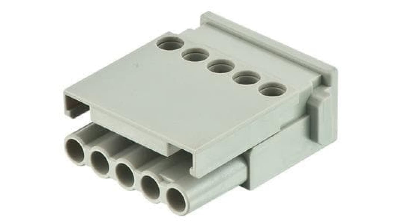 

Moduł Han E 5 pinów (śrubowe 0,5-2,5 mm2) żeński 400V 16A Han Modular 09140052701, Śrubowe 0.5-2.5 mm2) żeński 400v 16a han modular 0914005270