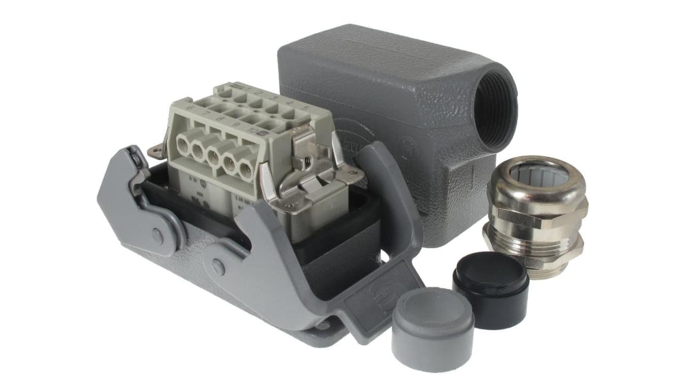 

Obudowa metalowa złącza HAN-KIT 10B 10+PE męski+żeński 500V 16A Han B wejście kątowe+pulpitowe (przelotowe) M25 10330100000, Przelotowe) m25 1033010000