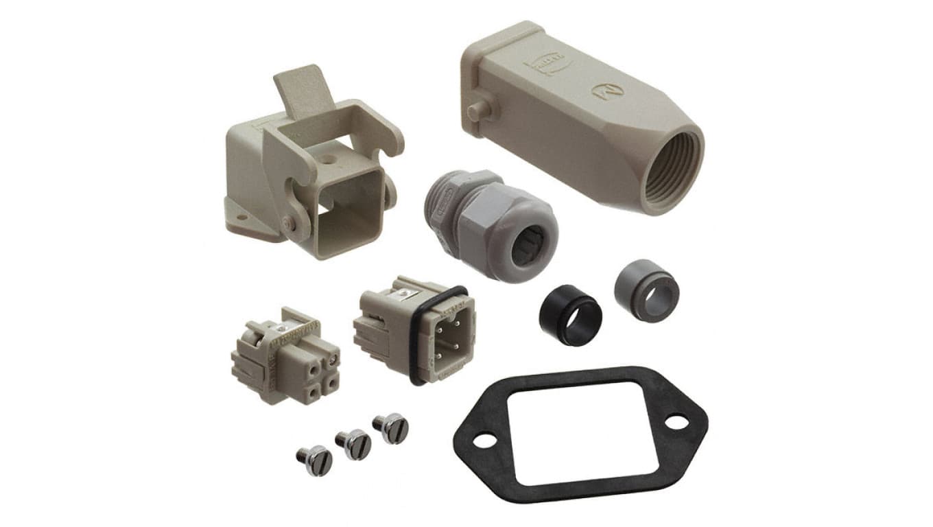 

Obudowa termoplasytczna złącza HAN-KIT 3A 3+PE męski+żeński 230/400V 10A Han A wejście proste kątowe (gniazdo) M20 10200030004, Gniazdo) m20 1020003000