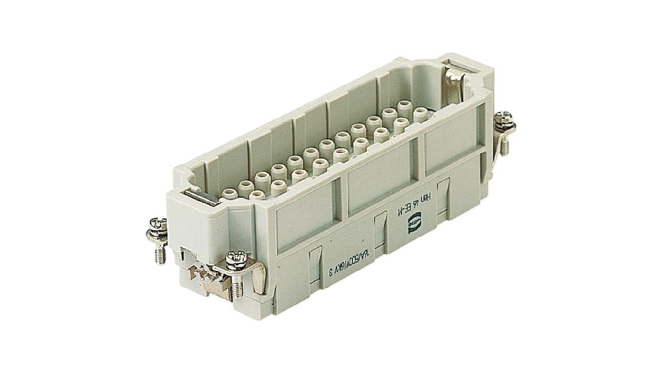 

Złącze zaciskane (wkład) 46+PE męskie 500V 16A Han EE 09320463001, Wkład) 46+pe męskie 500v 16a han ee 0932046300