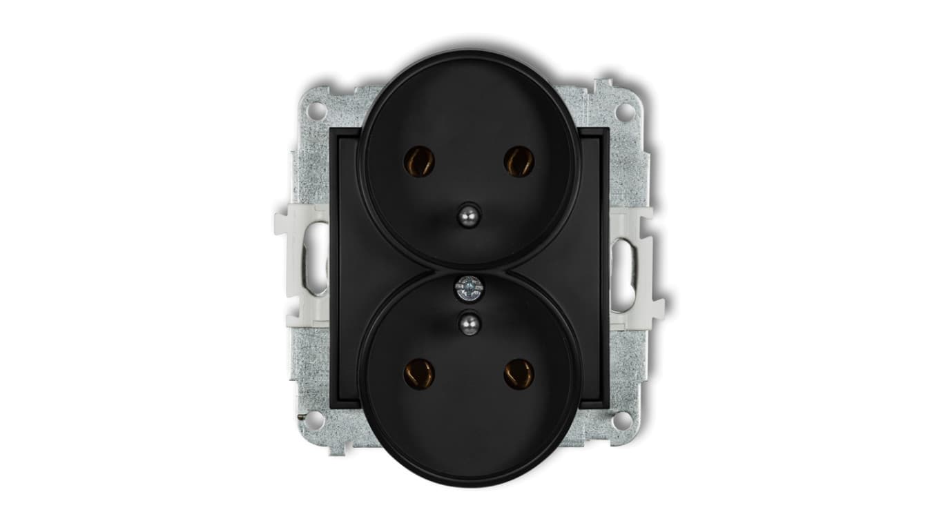 

MINI Gniazdo podwójne z/u czarny mat 12MGPR-2z