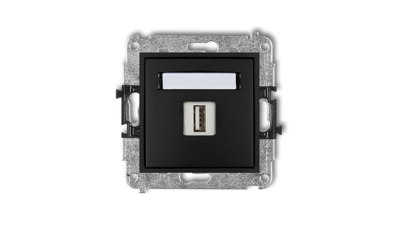

MINI Ładowarka USB pojedyncza 5V 2A czarny mat 12MCUSB-3
