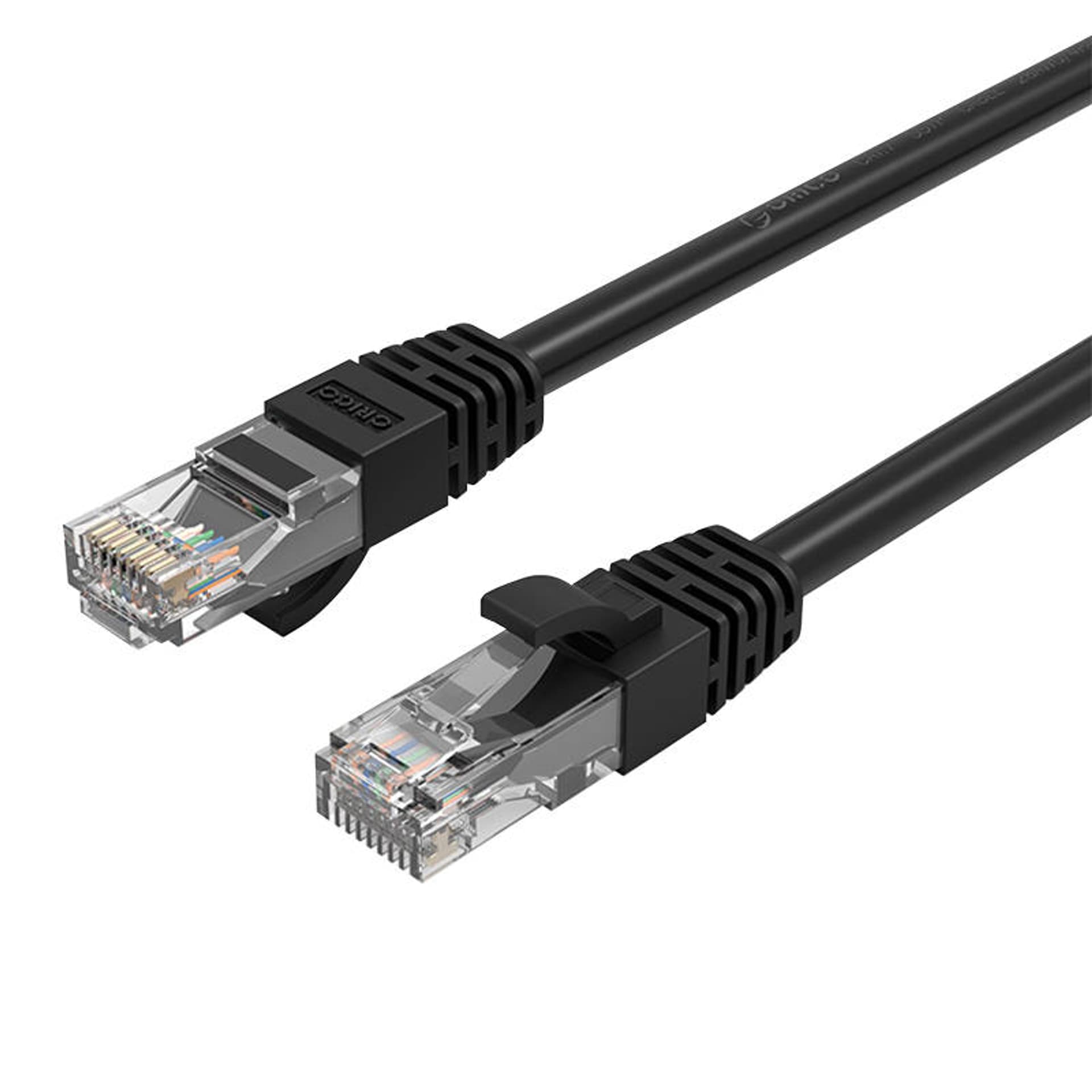 

Okrągły kabel sieciowy Ethernet Orico, RJ45, Cat.6, 15m (czarny)