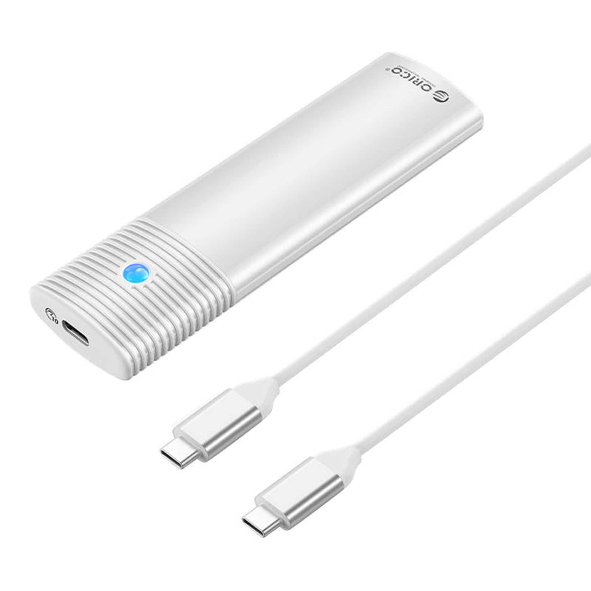 

Obudowa zewnętrzna dysku M.2 SATA/NVMe, Orico PWDM2-G2-WH-EP, USB-C, 10Gbps (srebrna)