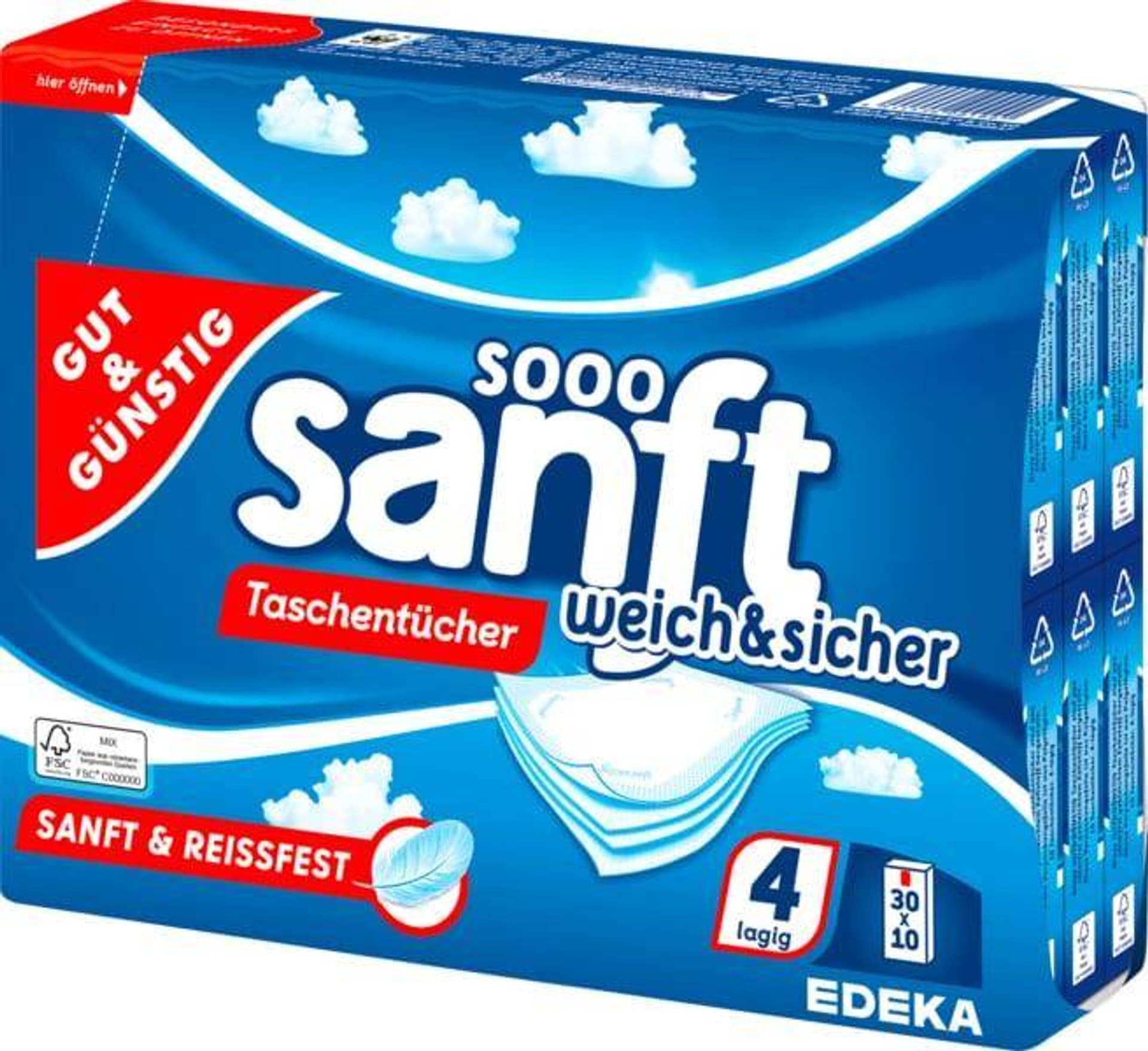 

G&G Chusteczki Jednorazowe 30x10 sztuk 4 warstwy