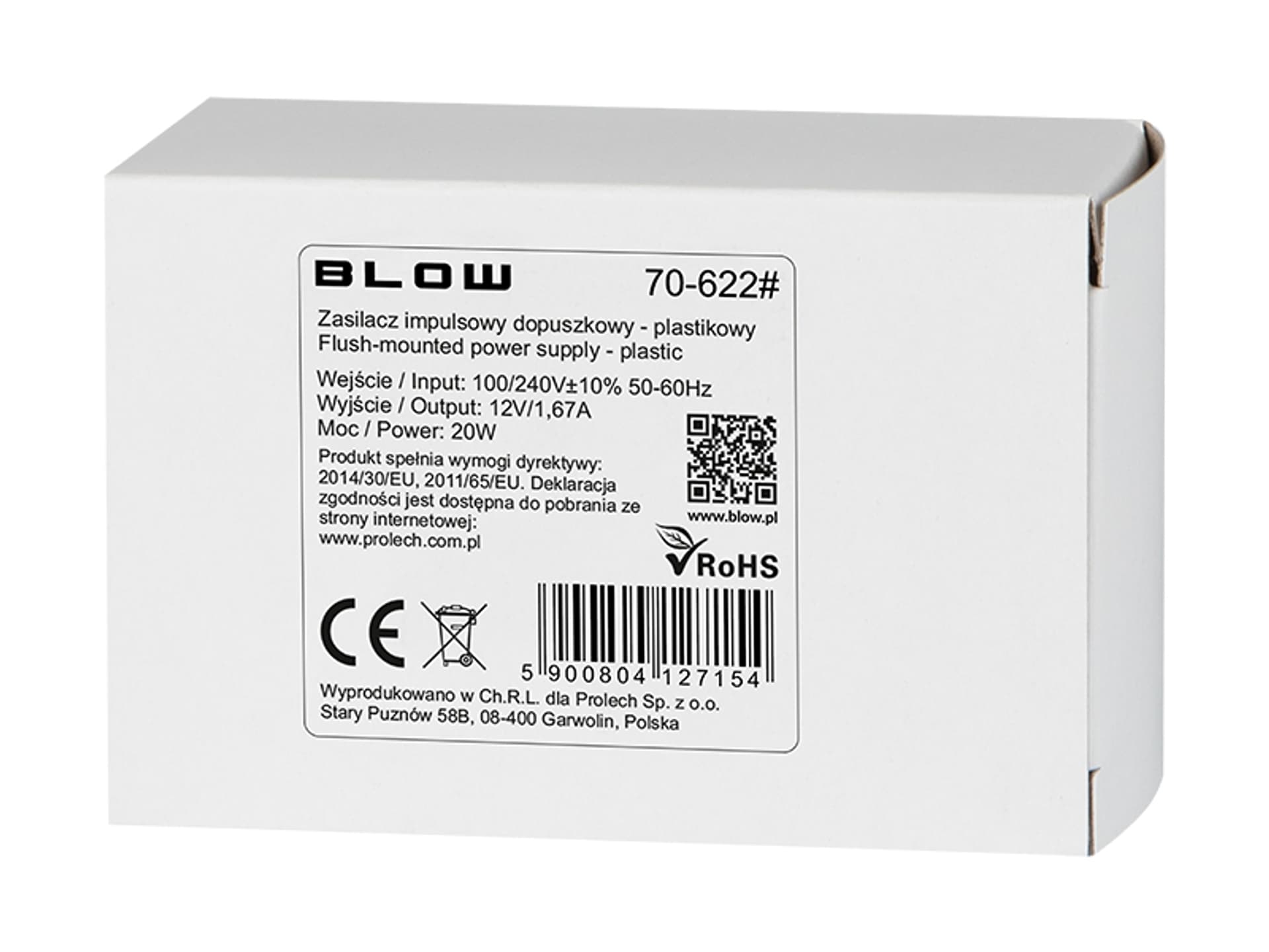 

Zasilacz impulsowy dopuszkowy 12V/1,67A