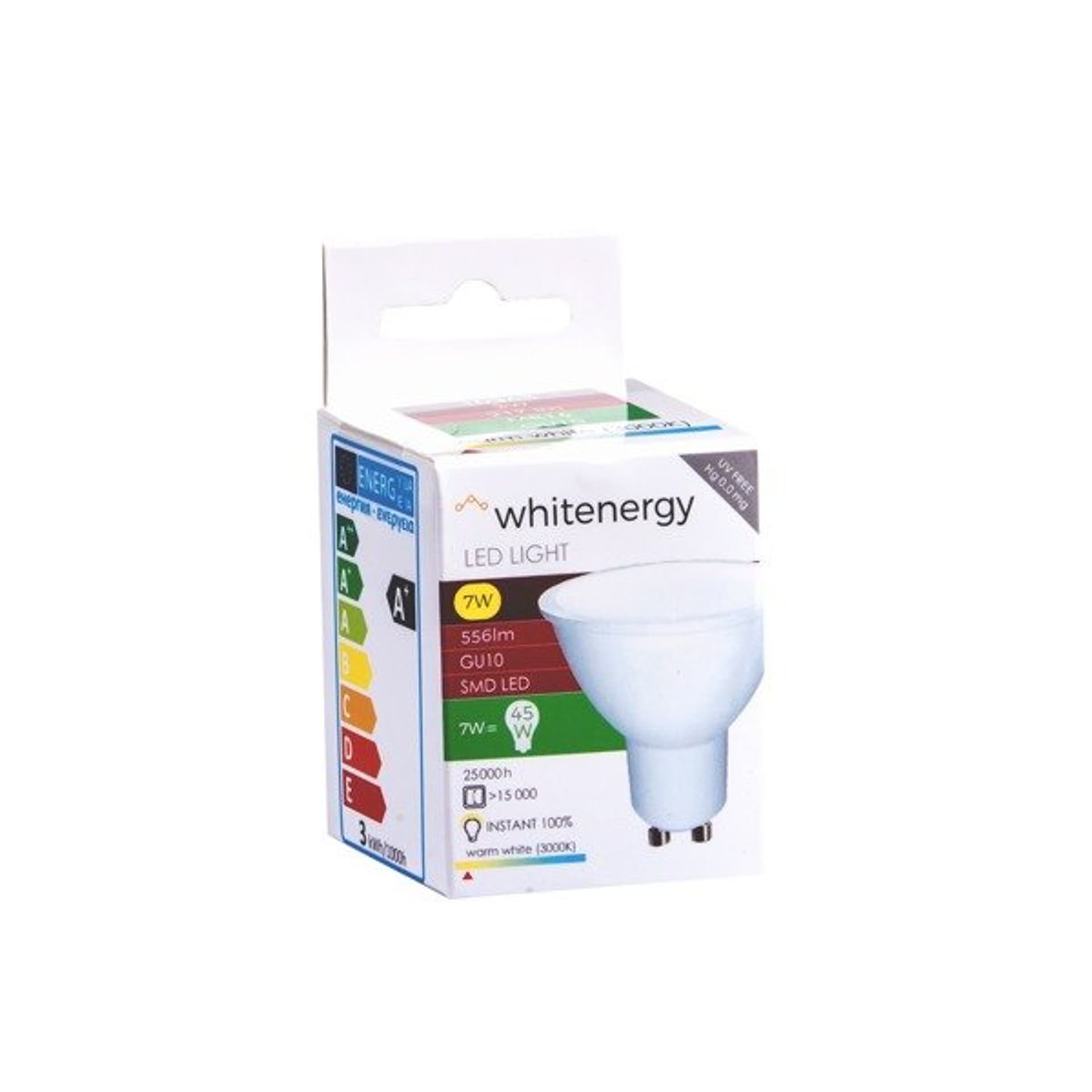 

Whitenergy Żarówka LED MR16 GU10 7W 556lm Ciepła biała Mleczna