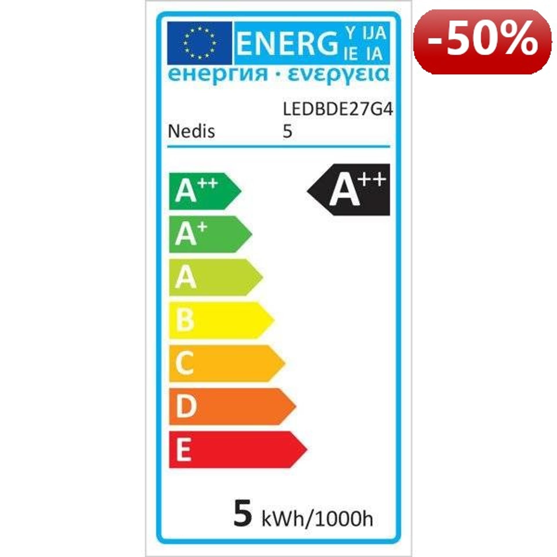

Nedis LED Retro Żarówka z żarnikiem E27 | G45 | 4.8 W | 470 lm