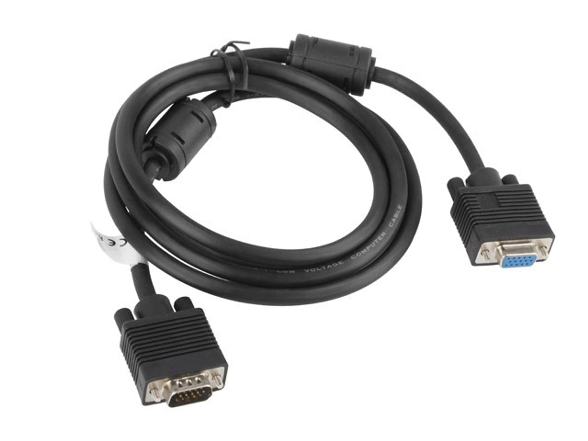 

Kabel VGA Ferryt 1.8M M/F Ekran czarny