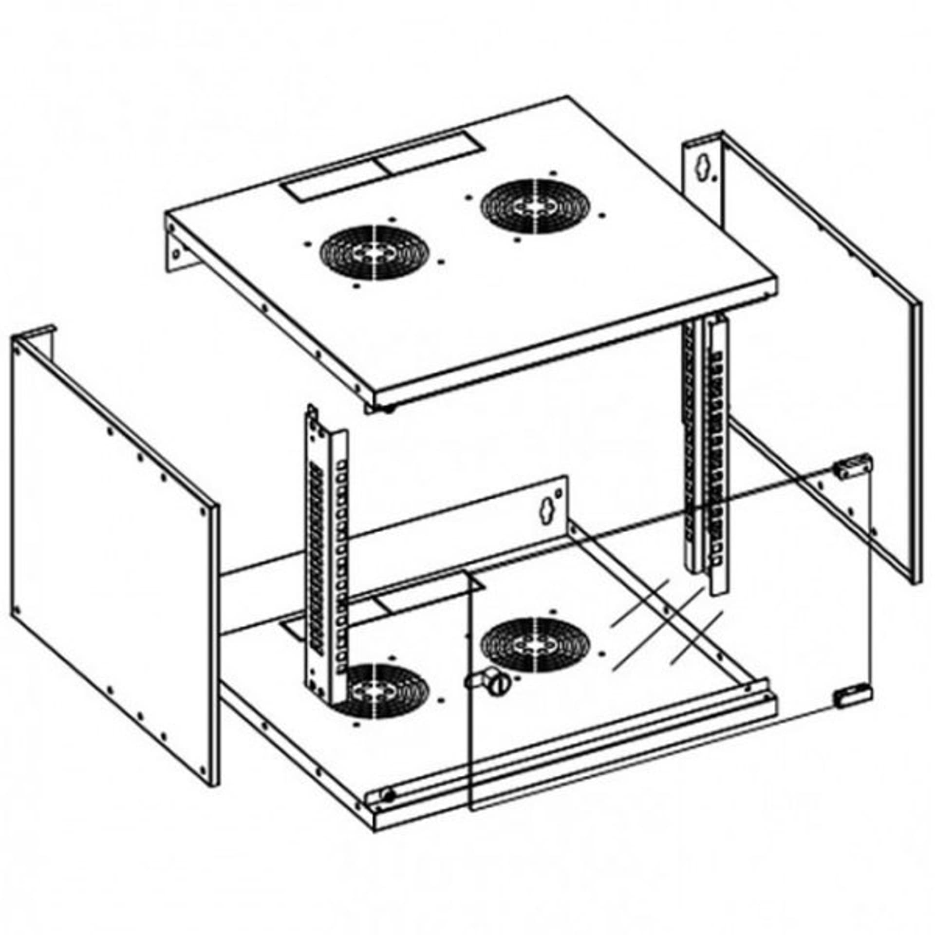 

Szafa wisząca ECO 19cali 6U/450mm zmontowana, szara