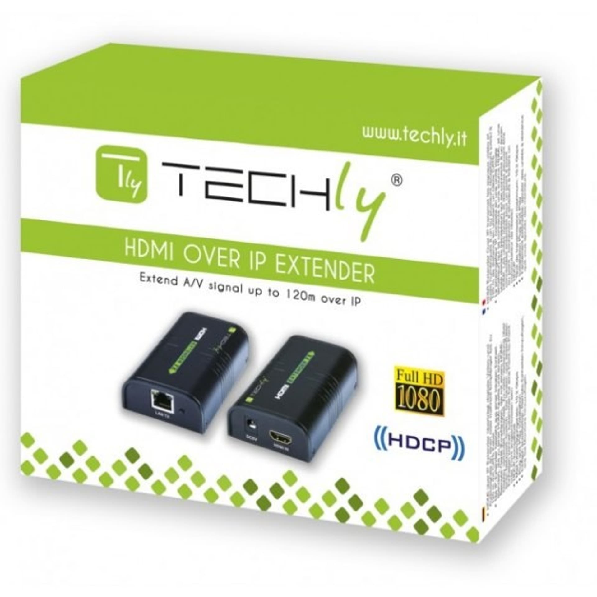 

Extender/splitter HDMI po skrętce Cat.5e/6/6a/7 do 120m, over IP, czarny