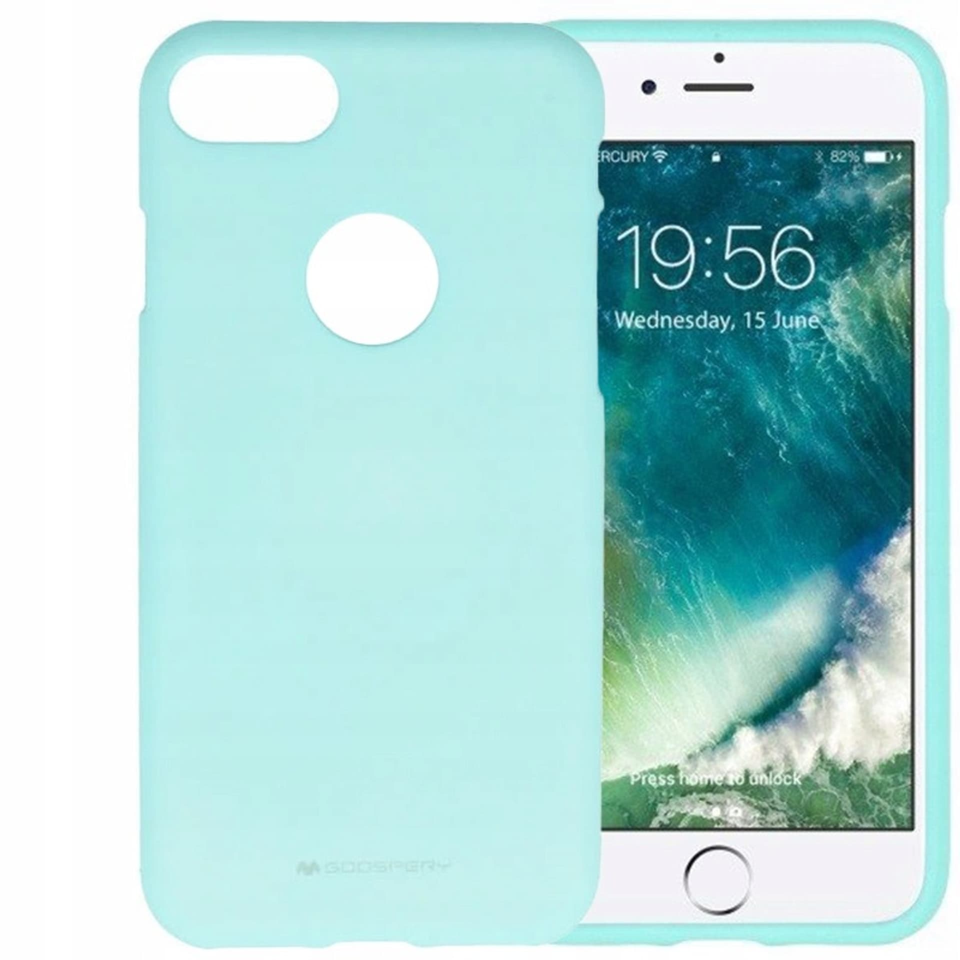 

Etui IPHONE 7 Matowy Silikon Mercury Soft Jelly z Wycięciem miętowe