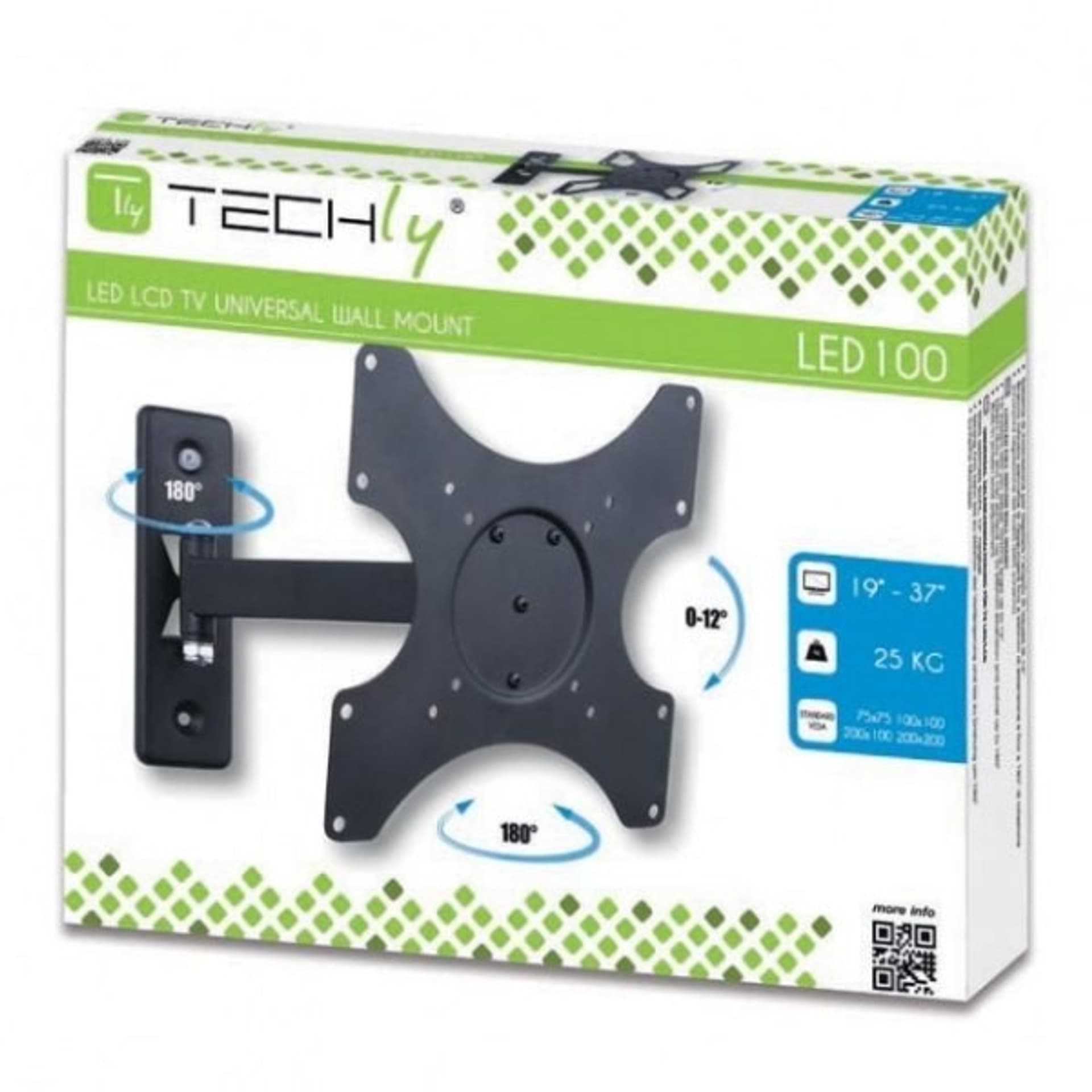 

Uchwyt ścienny LCD/LED 19-37cali czarny, 25kg