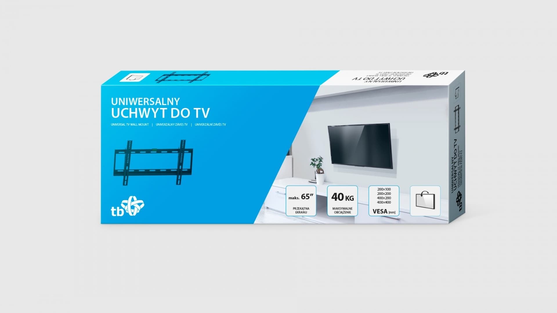 

Uchwyt TV do telewizora do 65" 40kg max VESA 400x400