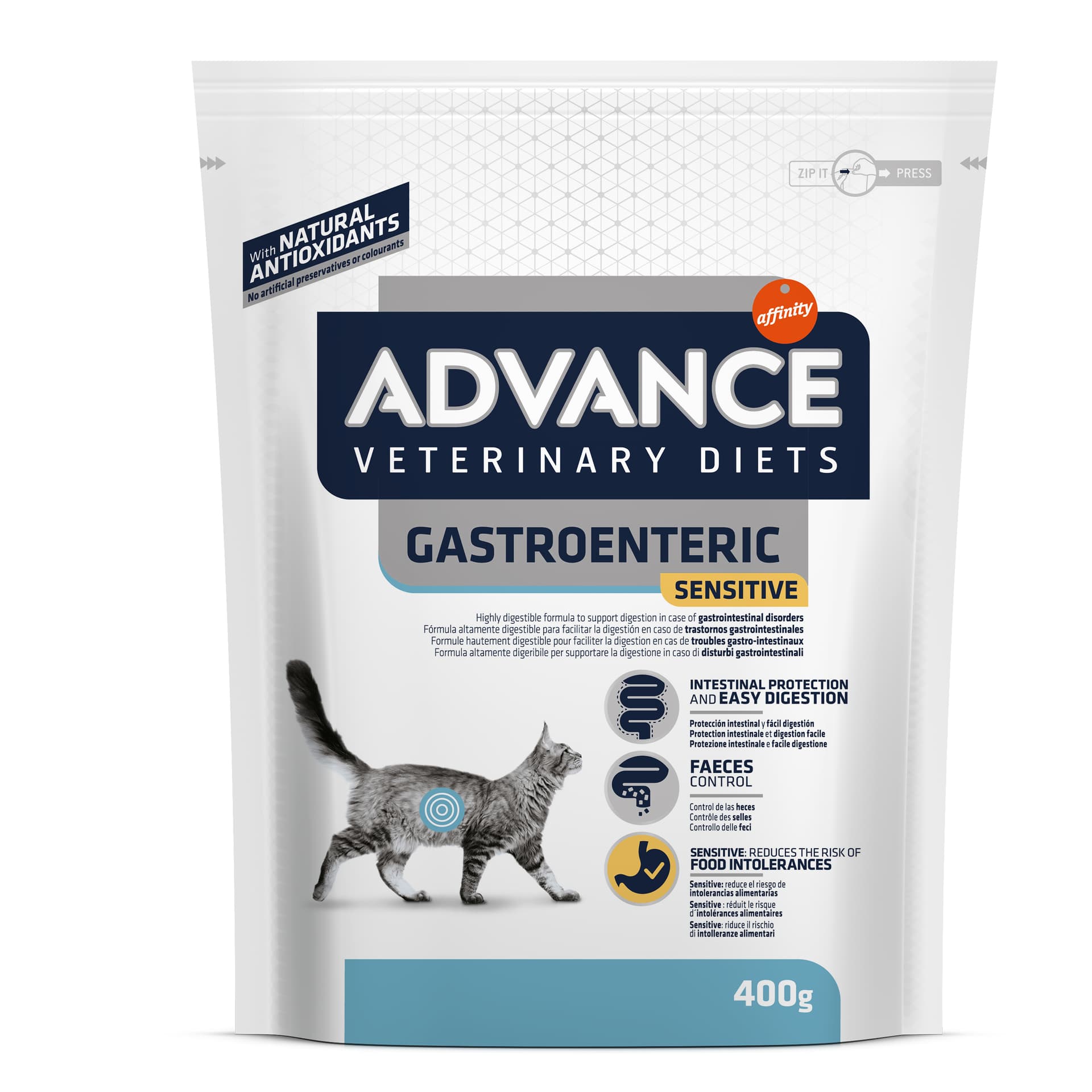 

ADVANCE DIET Gastroenteric Sensitive - sucha karma dla kotów z wrażliwością pokarmową 400g [928228]