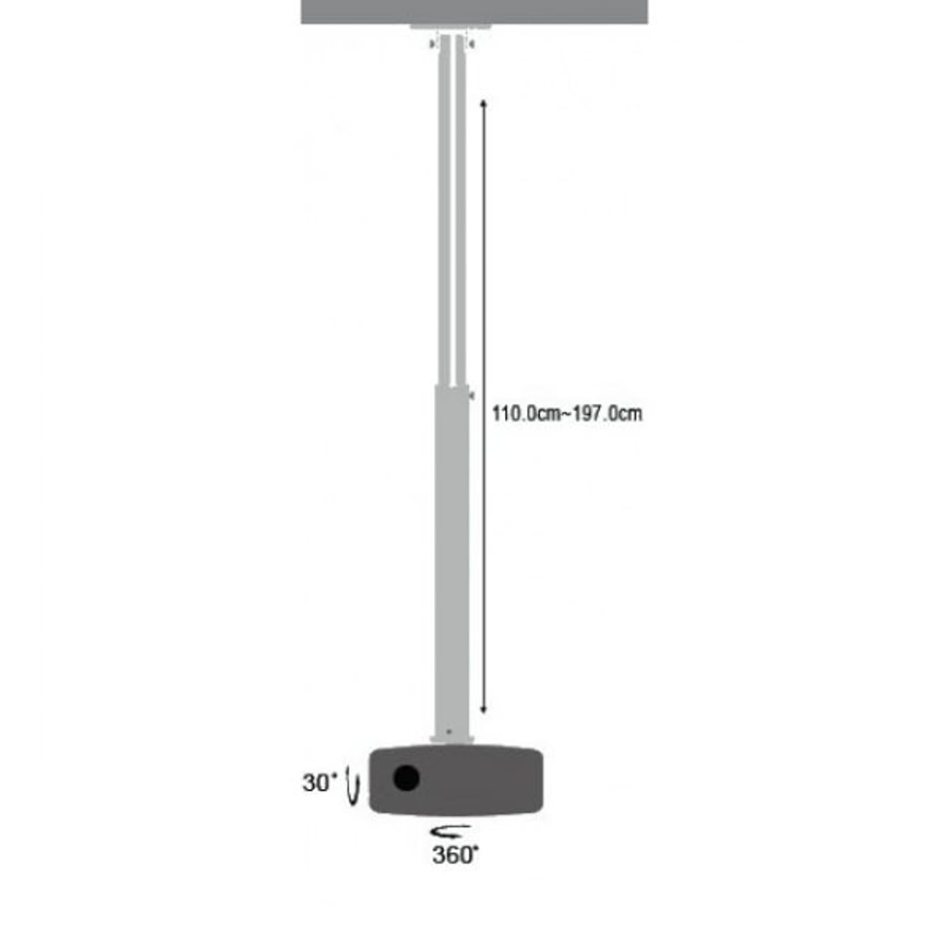 

Ramię do projektora 110 -190cm sufitowe, 15kg, srebrne