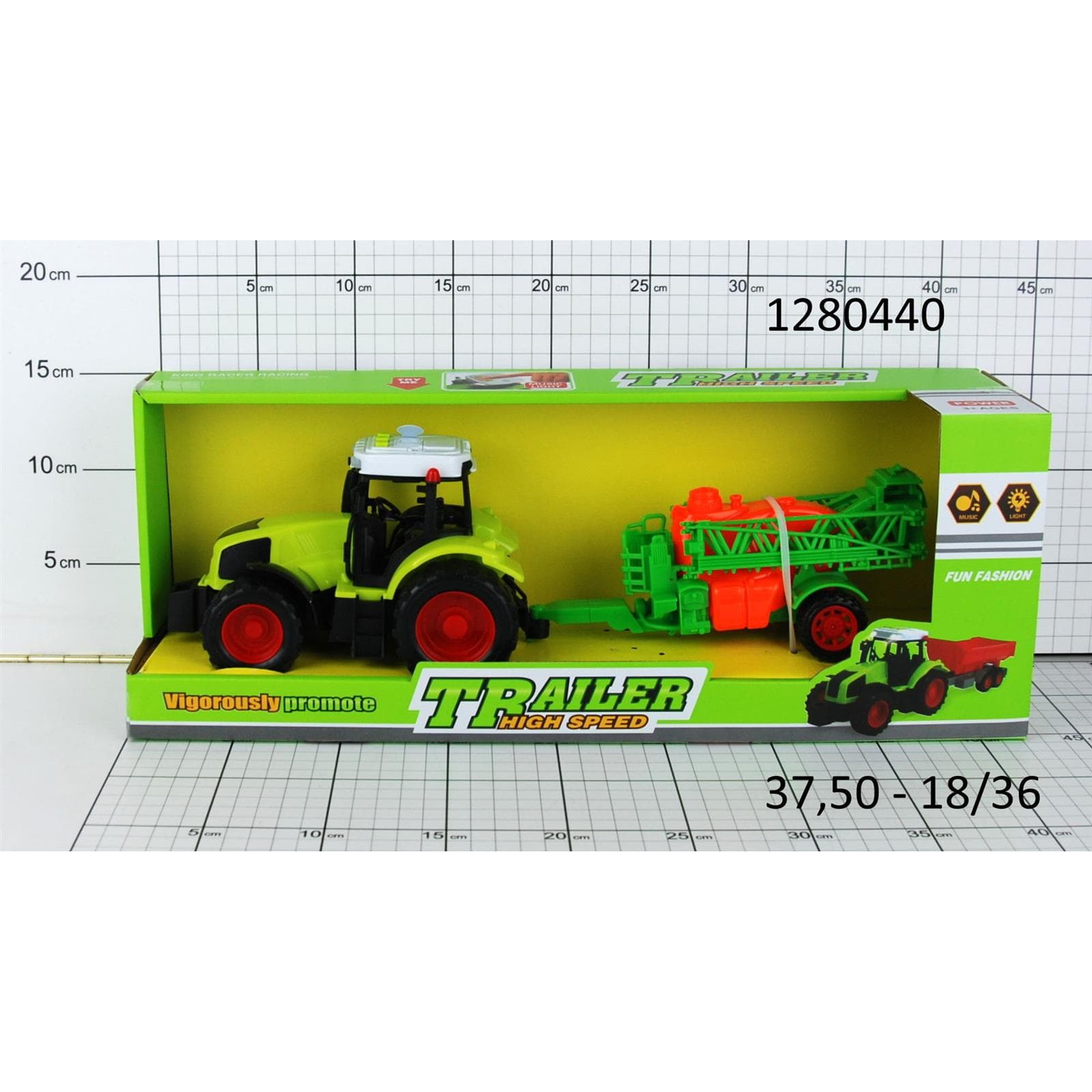 

TRAKTOR(DŹWIĘKI) Z PRZYCZEPĄ W PUDEŁKU, Dźwięki) z przyczepą w pudełk