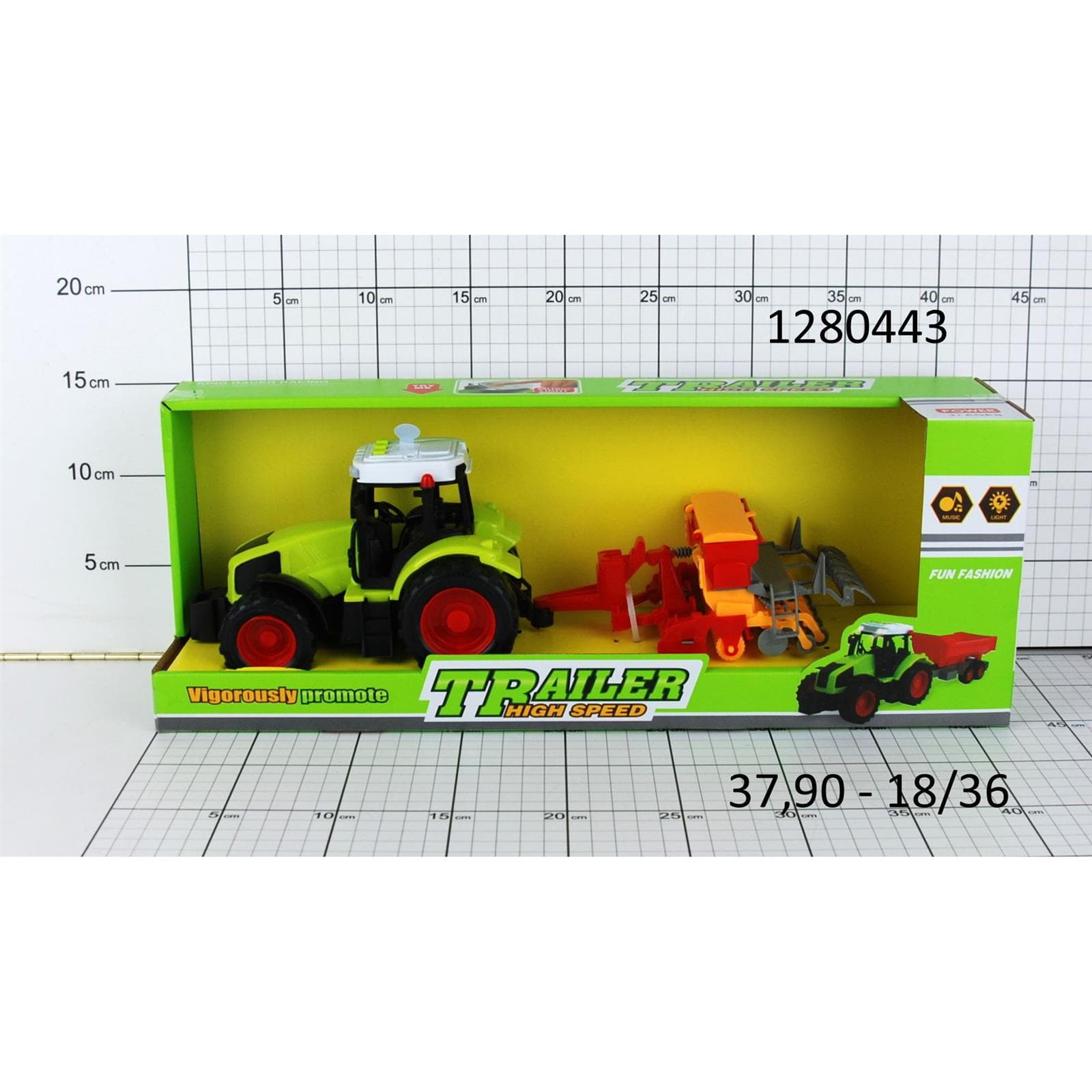 

TRAKTOR(DŹWIĘKI) Z PRZYCZEPĄ W PUDEŁKU, Dźwięki) z przyczepą w pudełk